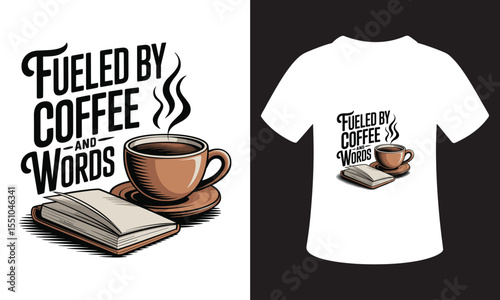 Creative Writer & Book Lover T-Shirt Design Collection - Coffee, Words, and Storytelling Themes