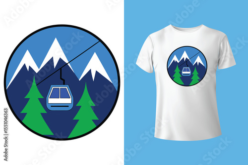Ski winter sport vintage typography t shirt design with glasses and skier silhouette	
