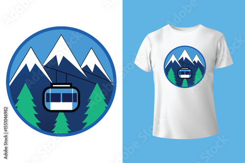 Ski winter sport vintage typography t shirt design with glasses and skier silhouette	
