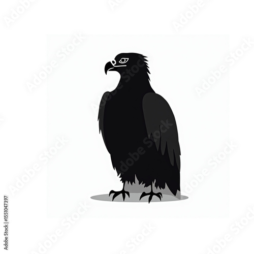 Black Eagle Icon – Vector Silhouette of  Eagle Logo Design