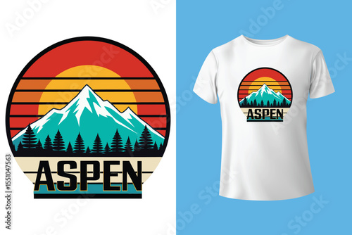 Ski winter sport vintage typography t shirt design with glasses and skier silhouette	

