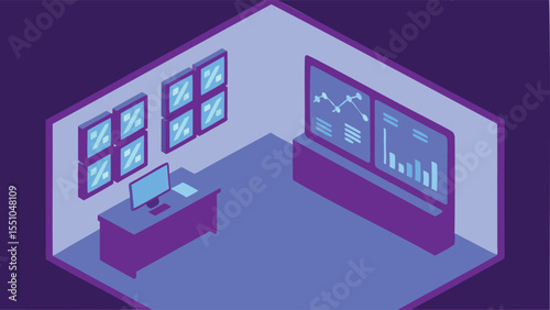 Credit Score Analysis Room with Number Matrix Display
