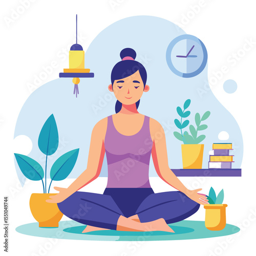 woman doing yoga vector