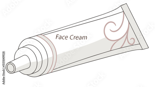 Vector mockup of a face cream tube isolated on white background