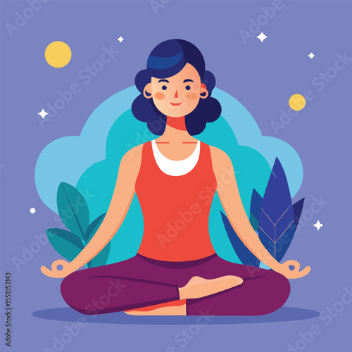 woman doing yoga vector