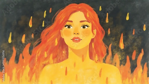 An ancient, majestic phoenix emerges from fiery ashes, symbolizing rebirth