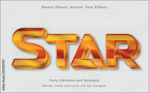 Star text effect vector template.
