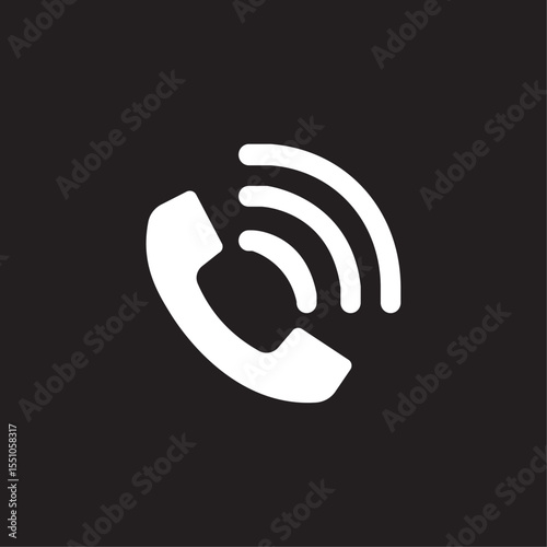  Ringing phone icon. Black and white call symbol. Contact icon. call icon