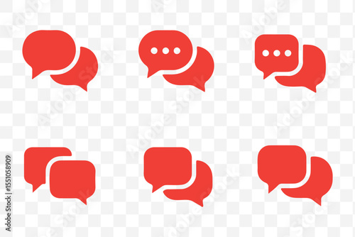 Chat bubble set outline vector isolated on white background. Chat icon.Line chat icons for flat design. Talk baloon icons. Chat speech bubble.