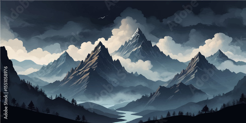 Stunning alpine panoramas reveal snow-capped peaks under a dramatic sky, capturing the essence of both sunrise and sunset in the majestic mountains