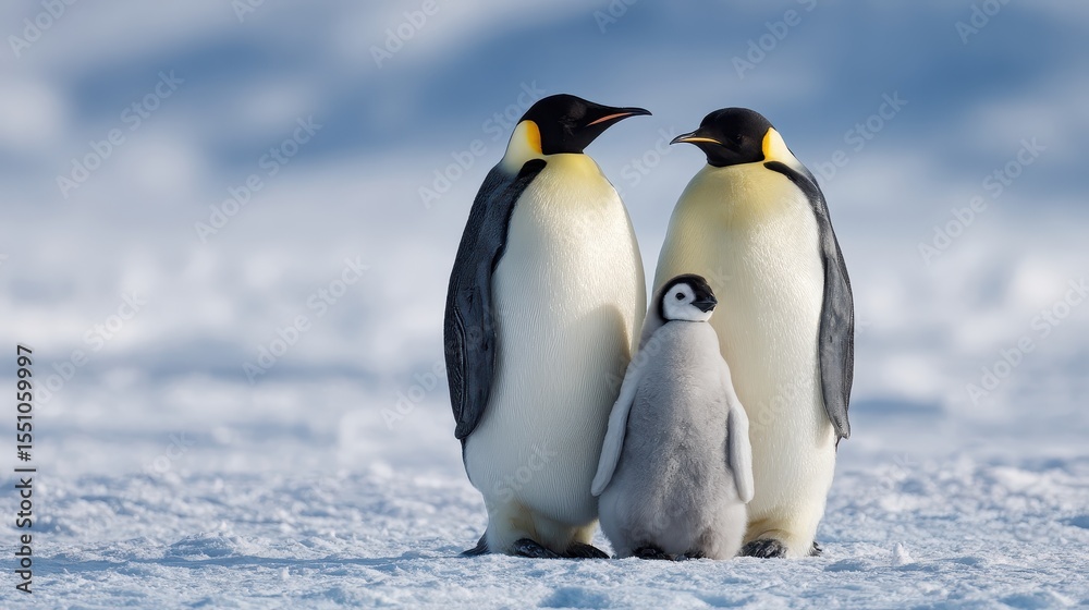 Obraz premium Two penguins standing next to each other penguins