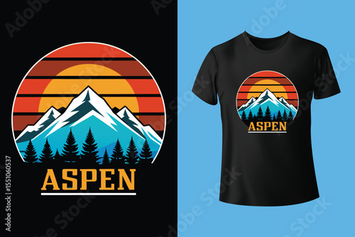 Ski winter sport vintage typography t shirt design with glasses and skier silhouette	
