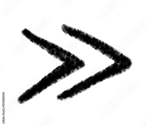 Arrow grunge vector icon. Arrow grunge doodle line. Arrow chalk vector, curve wave.