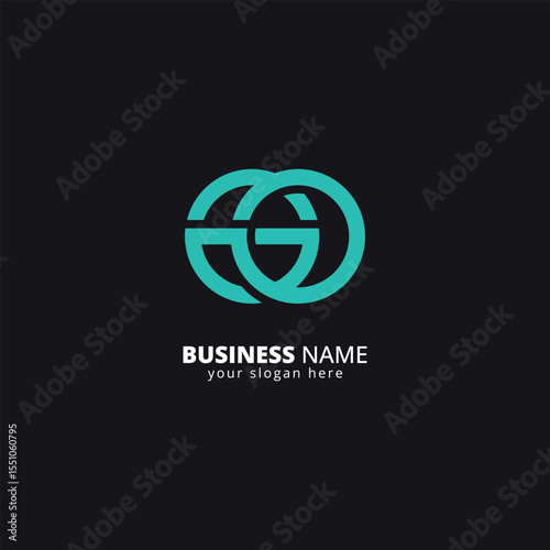 Alphabet GO OG Letter Combination Logo, Stylish Corporate Symbol.