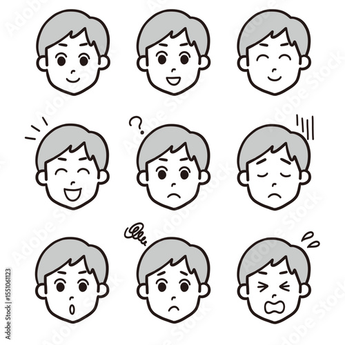 男性 モノクロ