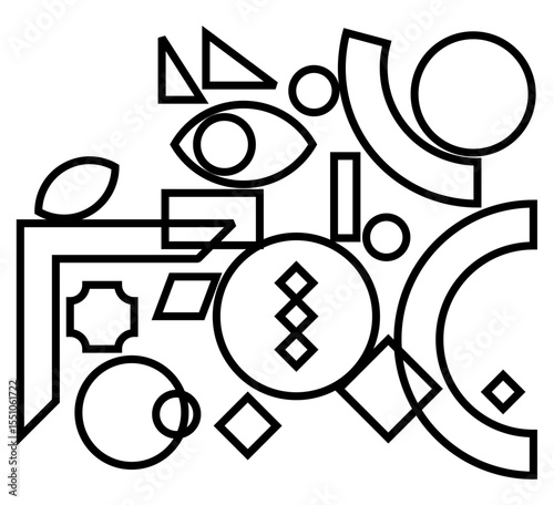 Design memphis line geometric, geometric line pattern, simple geometric pattern