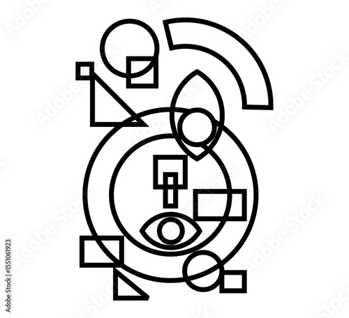 Design memphis line geometric, geometric line pattern, simple geometric pattern