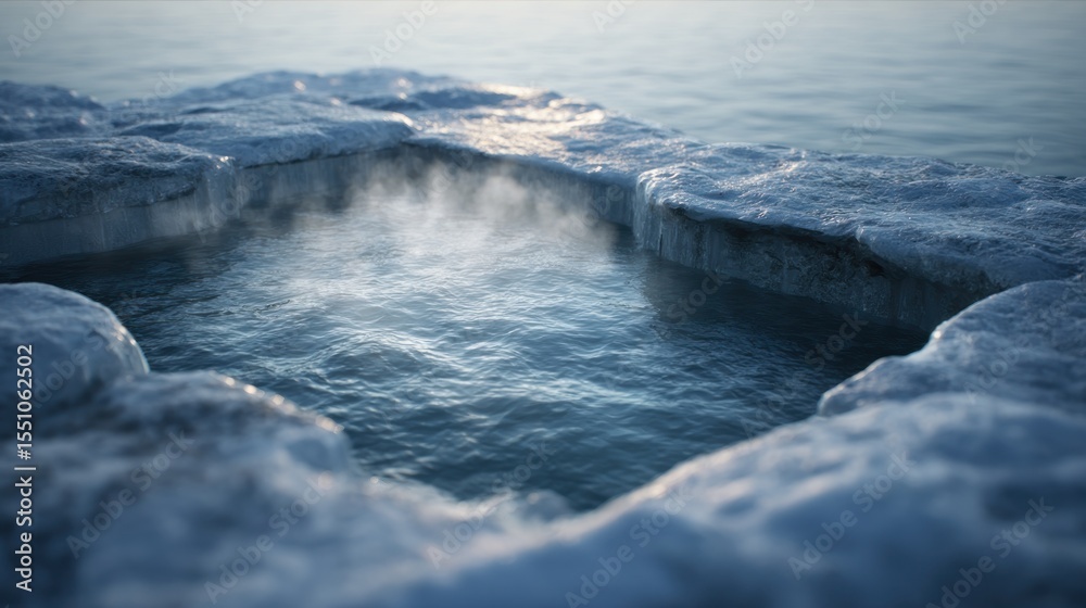 custom made wallpaper toronto digitalIce covered hot spring steaming water