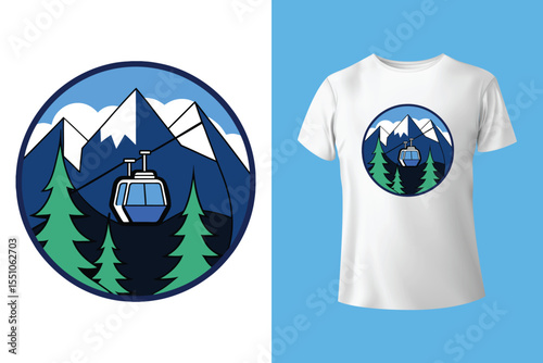 Ski winter sport vintage typography t shirt design with glasses and skier silhouette	
