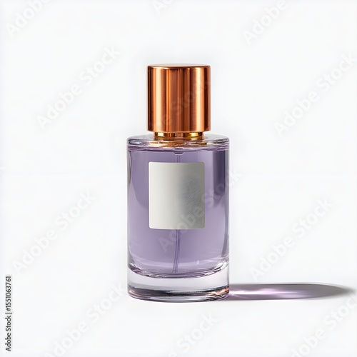 Transparent Cylindrical Perfume Bottle with Artistic Faceted Glass Surface and Gold Cap for Exclusive Collections