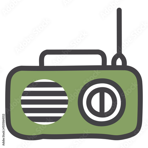 Digital Military Radio Icon for Warfare, Security, and Combat Communication


