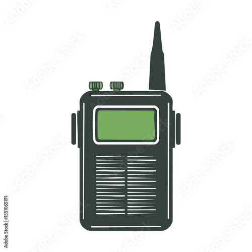 Modern Military Radio Icon in Vector Style for Warfare and Field Communication

