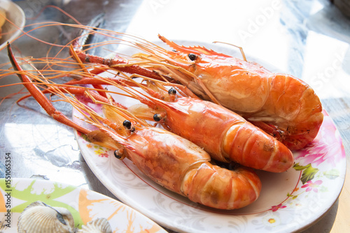 Grilled shrimp on a plate delicious seafood