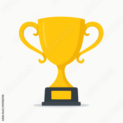 Trophy cup vector icon. Trophy cup, award, vector icon. Champion cup winner trophy award