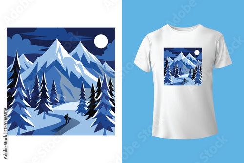 Ski winter sport vintage typography t shirt design with glasses and skier silhouette	