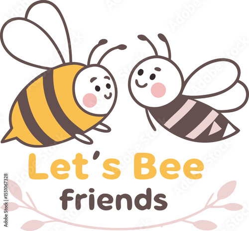 lets bee you friend typography T-shirt Design
