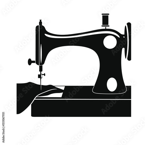 sewing machine silhouette,sewing machine flat vector icon