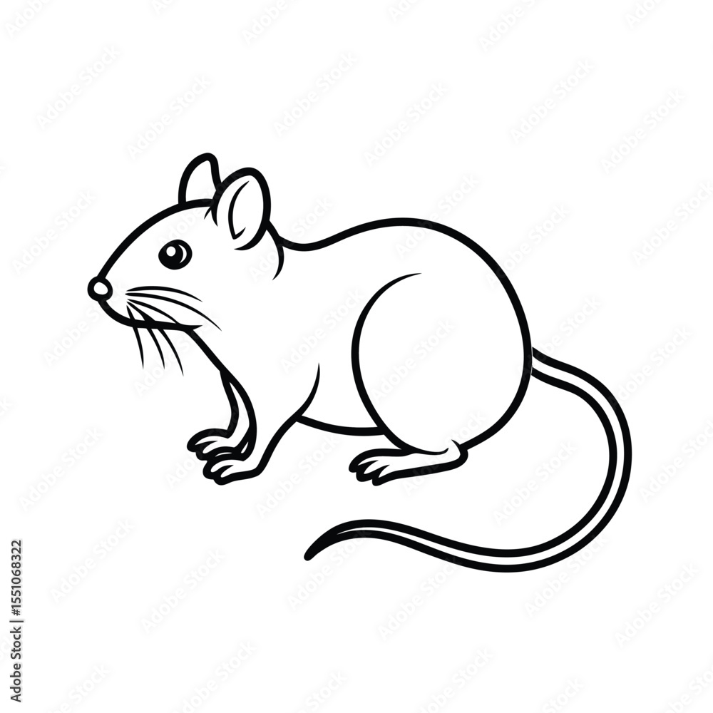 Fototapeta premium Outlined Rat icon