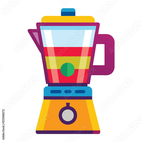 Electronic mixer blender colorful vector icon on white background