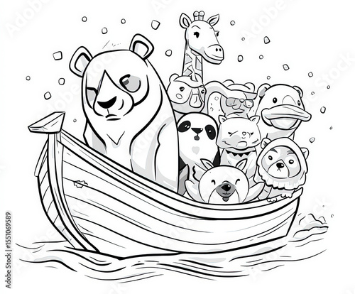 A boat with Noah and animal...