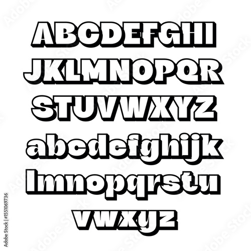 Font alphabet, vector, letters, numbers, punctuation marks,