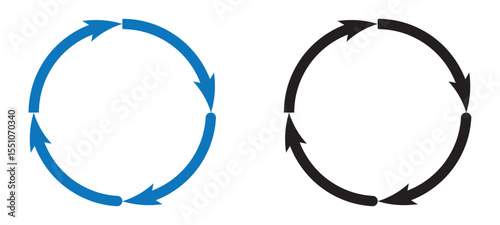 Circle arrows icon set. Circle arrows solid and line icon. vector collection. eps file.