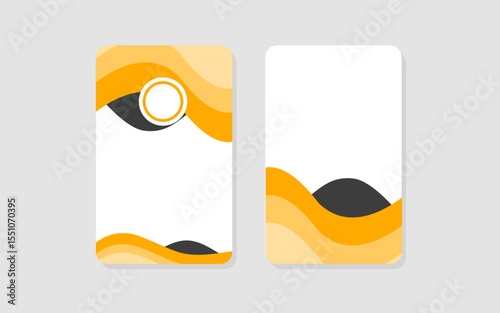 Id card two yellow and gray abstract business card designs for modern branding.