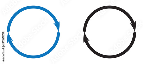 Circle arrows icon set. Circle arrows solid and line icon. vector collection. eps file.