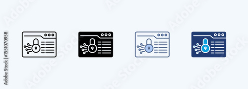 Data Encryption Multiple Style Icon
