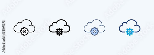 Cloud Management Multiple Style Icon