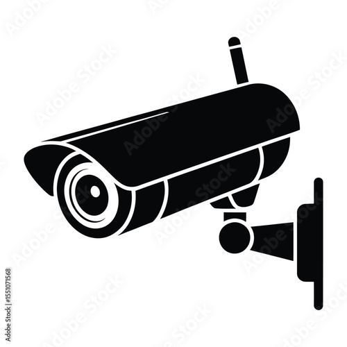 Covert Spy Camera Silhouette, Vector, Illustration, Outline, icon, Logo, White Background.