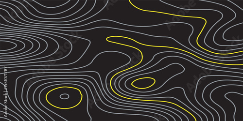 Luxury gold and grey abstract line art background vector. Mountain topographic terrain map background with gold lines texture. Design illustration for wall art, fabric, packaging, banner, wallpaper.