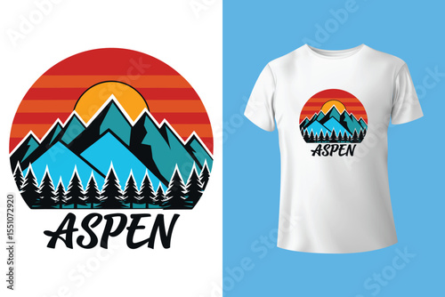Ski winter sport vintage typography t shirt design with glasses and skier silhouette	