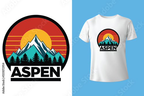 Ski winter sport vintage typography t shirt design with glasses and skier silhouette	