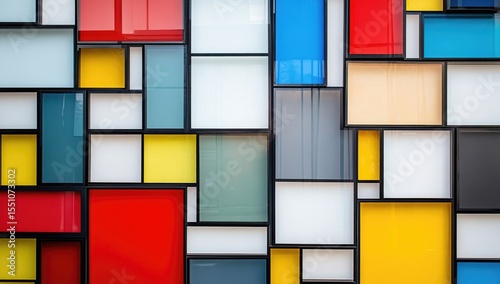 Abstract geometric pattern of colored rectangles