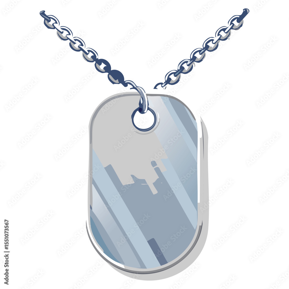 Fototapeta premium Vector Illustration of Dog Tag for Military Personnel and Identification