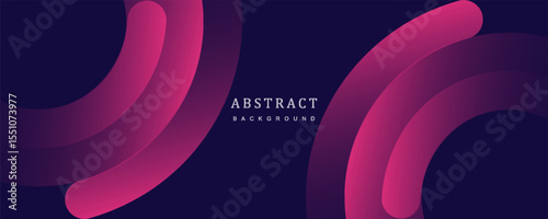 Abstract dark blue modern futuristic banner background. Circular motion. Glowing pink oval lines pattern design. Swirl ellipse lines element. Suit for presentation, brochure, business, poster, booklet