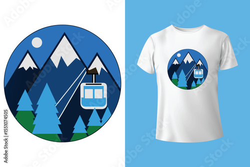 Ski winter sport vintage typography t shirt design with glasses and skier silhouette	
