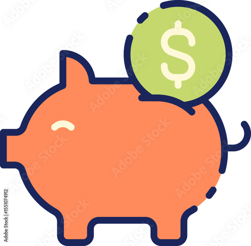 Smart Savings Piggy Bank Icon for Financial Planning