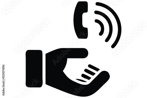 Hand Receiving a Phone Call Icon